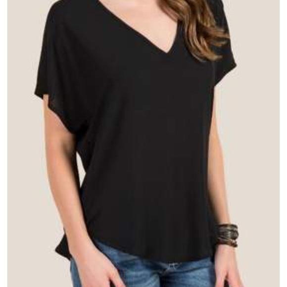 Black v neck blouse - Picture 2 of 5